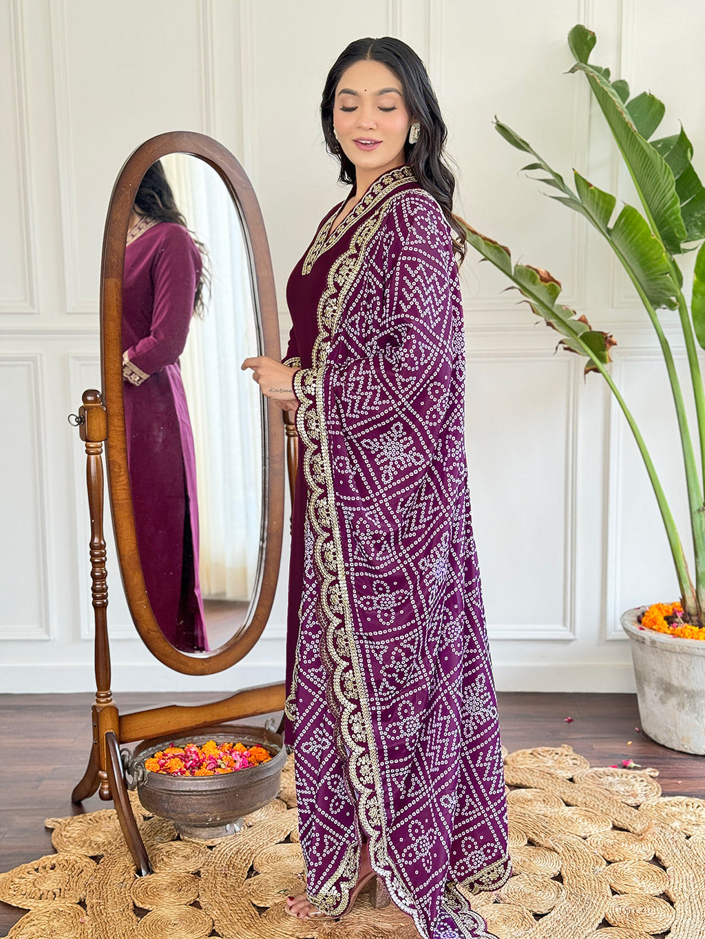 The52 Viscose Silk Fabric work Straight cut Kurta, Pant and Dupatta Set - Distacart