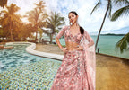 House of Panchhi Coral Net Sequins And Thread Embroidery Lehenga Choli & Dupatta