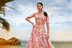 House of Panchhi Coral Net Sequins And Thread Embroidery Lehenga Choli & Dupatta