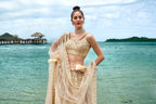 House of Panchhi Cream Net Sequins, Zarkan And Thread Embroidery Lehenga Choli & Dupatta