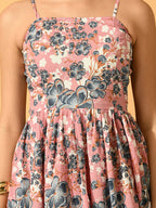 Myshka Women's Pink Fit and Flare Party Dress - Distacart