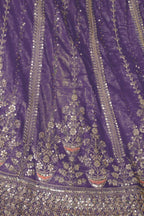 Kesar Fab Dark-Purple Jimmy Choo Hand_Woven Lehenga