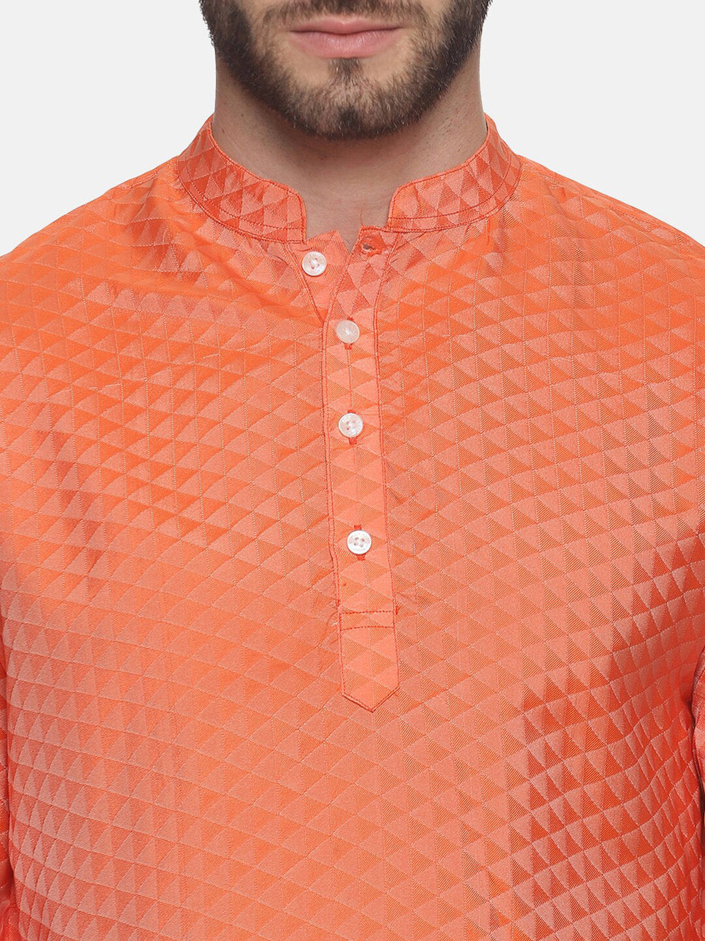 Sethukrishna Men Orange Empire Kurta with Dhoti Pants - Distacart