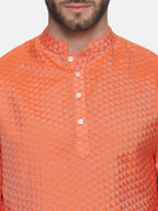 Sethukrishna Men Orange Empire Kurta with Dhoti Pants - Distacart