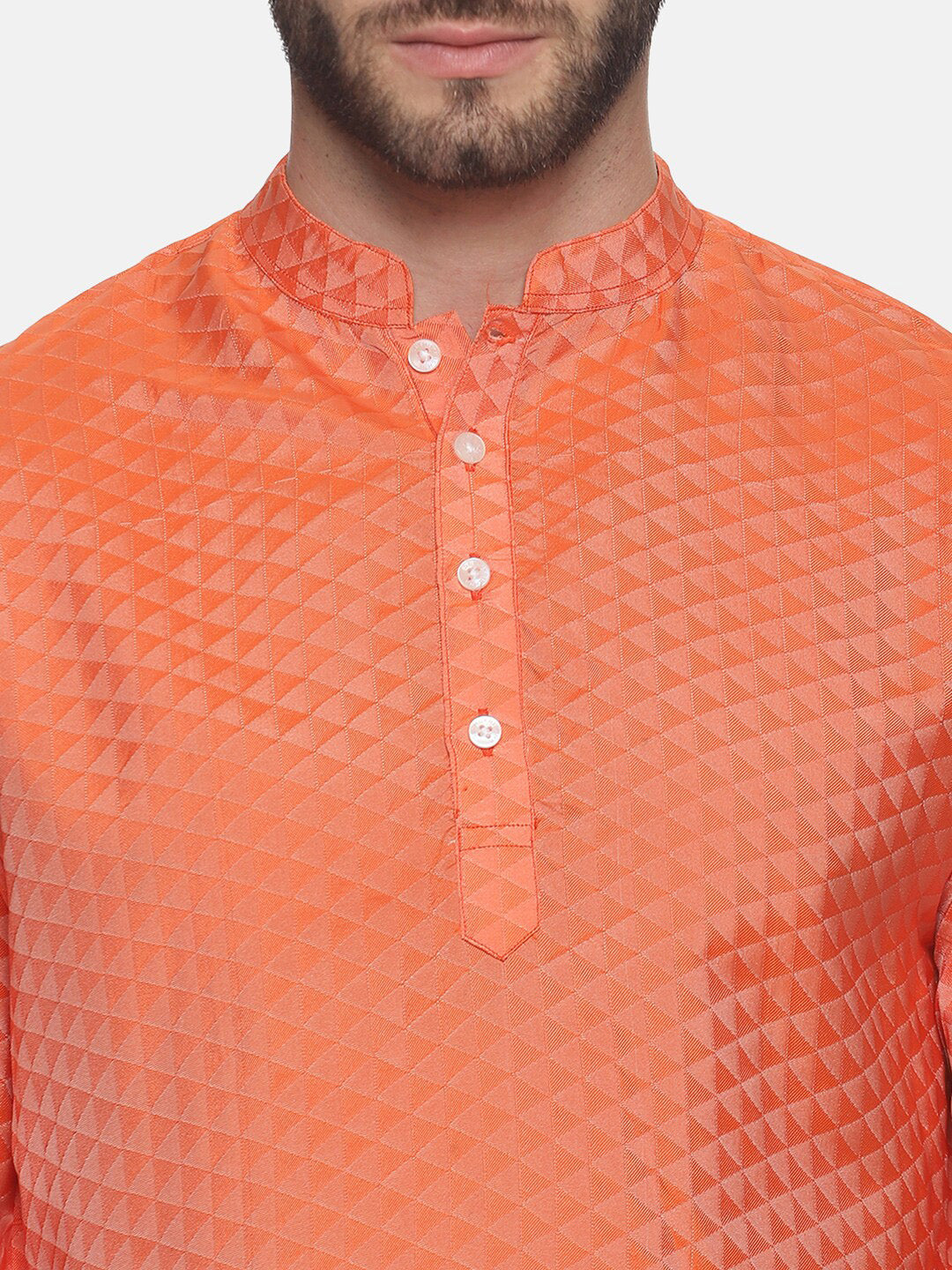 Sethukrishna Men Orange Empire Kurta with Dhoti Pants - Distacart