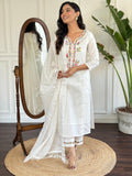The52 Women's Viscose Thread work Straight Kurta with Pant and Dupatta Set - Distacart