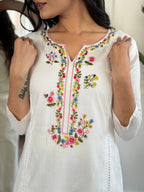 The52 Women's Viscose Thread work Straight Kurta with Pant and Dupatta Set - Distacart