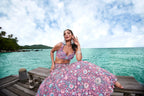 House of Panchhi Mauve Net Sequins, Mirror And Thread Embroidery Lehenga Choli & Dupatta