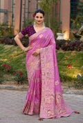 Monjolika Fashion Indian Traditional Wear Rose Pink Color Dola Silk Saree