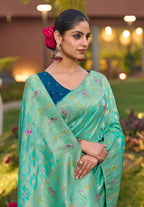 Monjolika Fashion Turquoise Color Dola Silk Gharchola Design Rich Pallu Work Saree