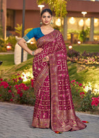 Monjolika Fashion Dark Pink Color Dola Silk Gharchola Design Rich Pallu Work Saree