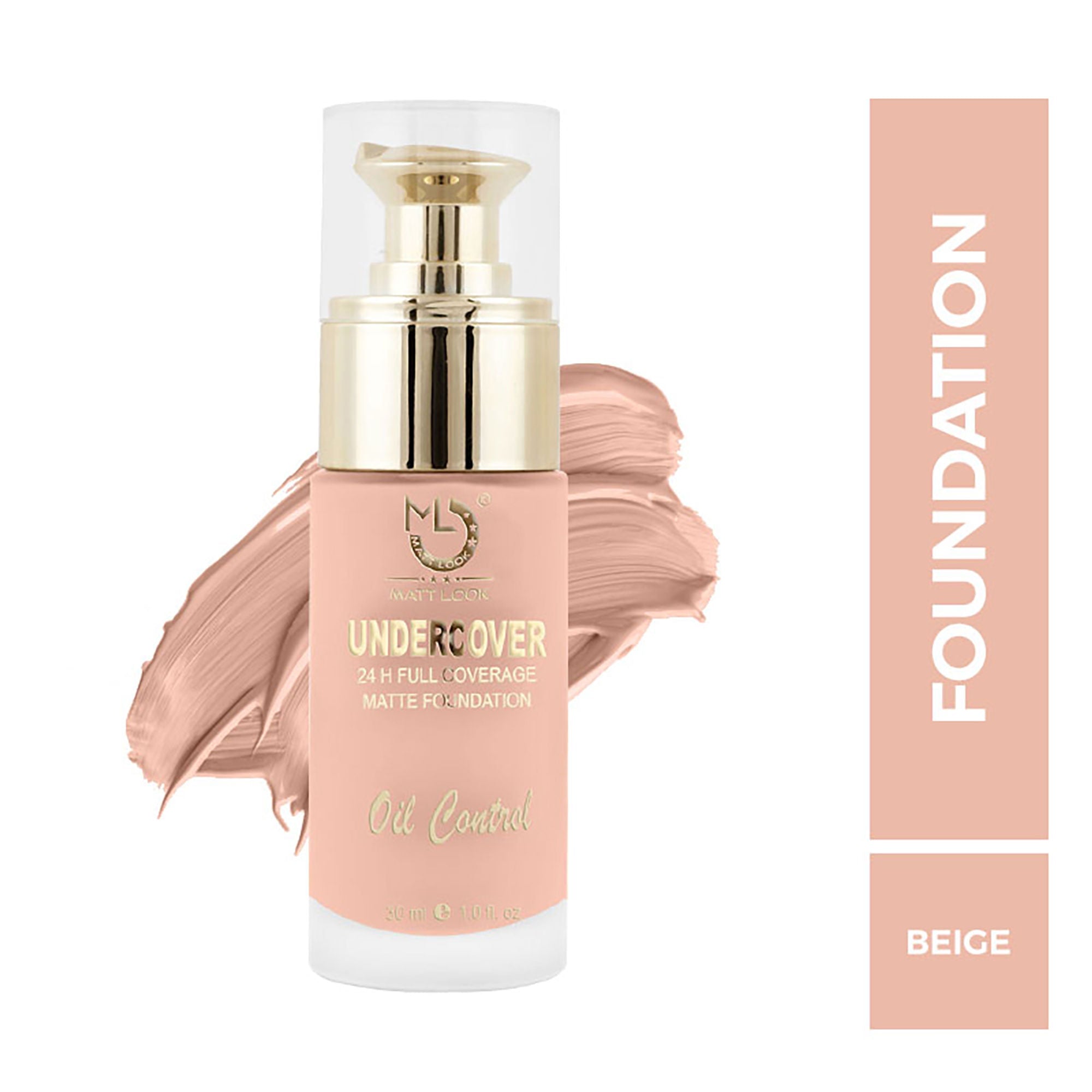 Matt Look Undercover 24Hr Full Coverage & Oil Control Matte Foundation - Beige