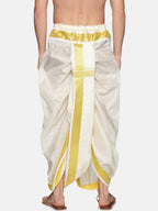 Sethukrishna Men Cream-Coloured Solid Readymade Dhoti Pants - Distacart