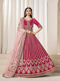 Monjolika Fashion Embroidered Rani Pink Art Silk Designer Long Lehenga Choli - Distacart