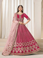 Monjolika Fashion Embroidered Rani Pink Art Silk Designer Long Lehenga Choli - Distacart