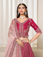 Monjolika Fashion Embroidered Rani Pink Art Silk Designer Long Lehenga Choli - Distacart