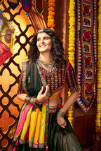 Monjolika Fashion Traditional Printed Black Gajji Silk Lehenga Choli For Navratri - Distacart