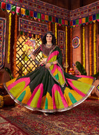 Monjolika Fashion Traditional Printed Black Gajji Silk Lehenga Choli For Navratri - Distacart