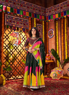 Monjolika Fashion Traditional Printed Black Gajji Silk Lehenga Choli For Navratri - Distacart