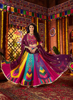 Monjolika Fashion Colorful Gajji Silk Navratri Lehenga Choli With Mirror Work - Distacart