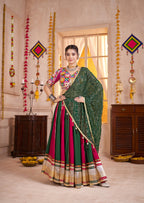 Monjolika Fashion Colorful Viscose Cotton Navratri Lehenga With Kutchi Mirror Work Choli