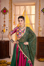 Monjolika Fashion Colorful Viscose Cotton Navratri Lehenga With Kutchi Mirror Work Choli