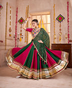 Monjolika Fashion Colorful Viscose Cotton Navratri Lehenga With Kutchi Mirror Work Choli