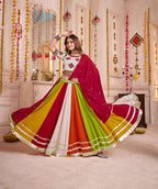 Monjolika Fashion Multi Color Viscose Cotton Navratri Lehenga Choli With Kutchi And Mirror Work Jacket - Distacart