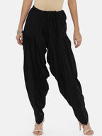 Souchii Black Solid Patiala - Distacart