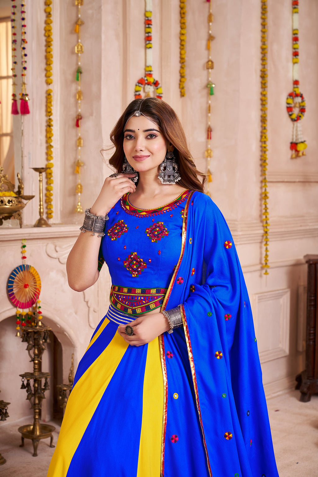Monjolika Fashion Multicolor Viscose Cotton Navratri Chaniya Choli For Festival - Distacart