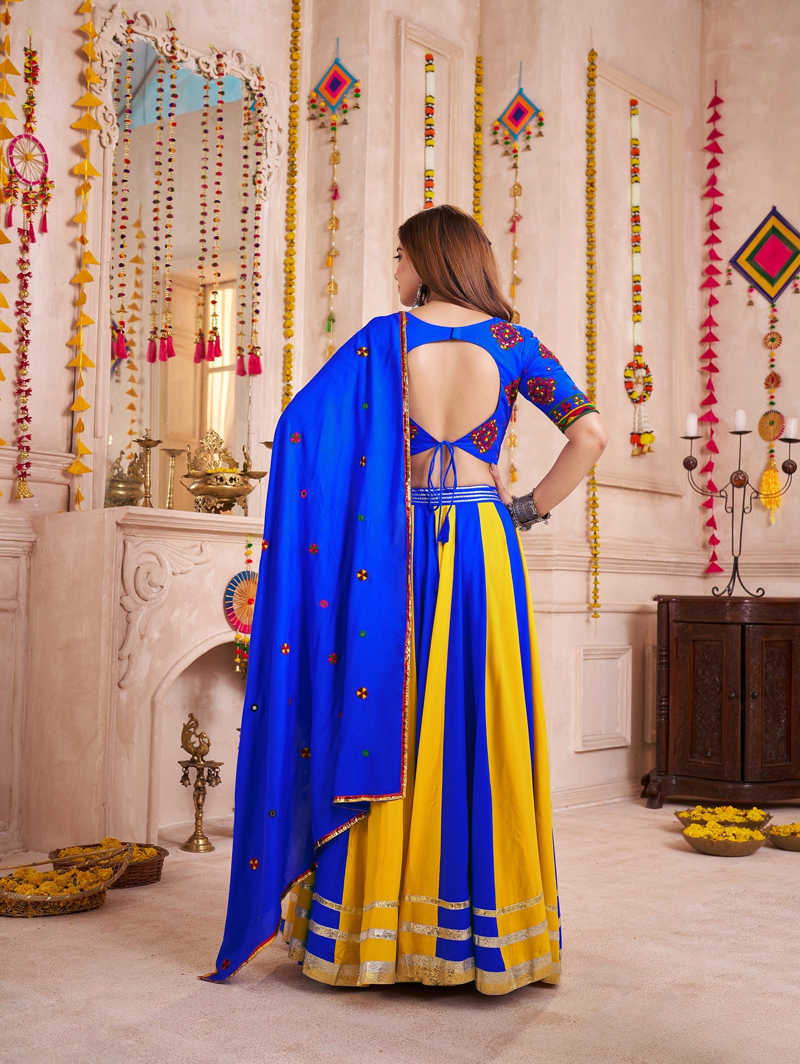 Monjolika Fashion Multicolor Viscose Cotton Navratri Chaniya Choli For Festival - Distacart