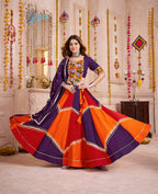Monjolika Fashion Colorful Viscose Cotton Navratri Lehenga With Thread, Mirror & Kodi Work - Distacart