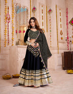 Monjolika Fashion Black Designer Viscose Cotton Navratri Chaniya Choli Set - Distacart