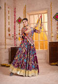 Monjolika Fashion Purple Kutchi Mirror Work Navratri Lehenga Choli - Distacart