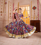 Monjolika Fashion Purple Kutchi Mirror Work Navratri Lehenga Choli - Distacart