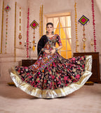 Monjolika Fashion Black Viscose Cotton Navratri Lehenga Choli With Kutchi Patch & Mirror Work - Distacart