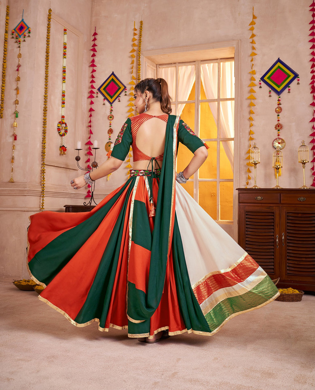 Monjolika Fashion Traditional Style Colorful Viscose Cotton Chaniya Choli Set For Navratri - Distacart