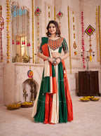 Monjolika Fashion Colorful Viscose Cotton Navratri Chaniya Choli With Kutchi Patch & Mirror Work - Distacart