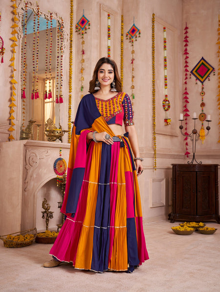 Monjolika Fashion Colorful Designer Viscose Cotton Navratri Chaniya Choli Set