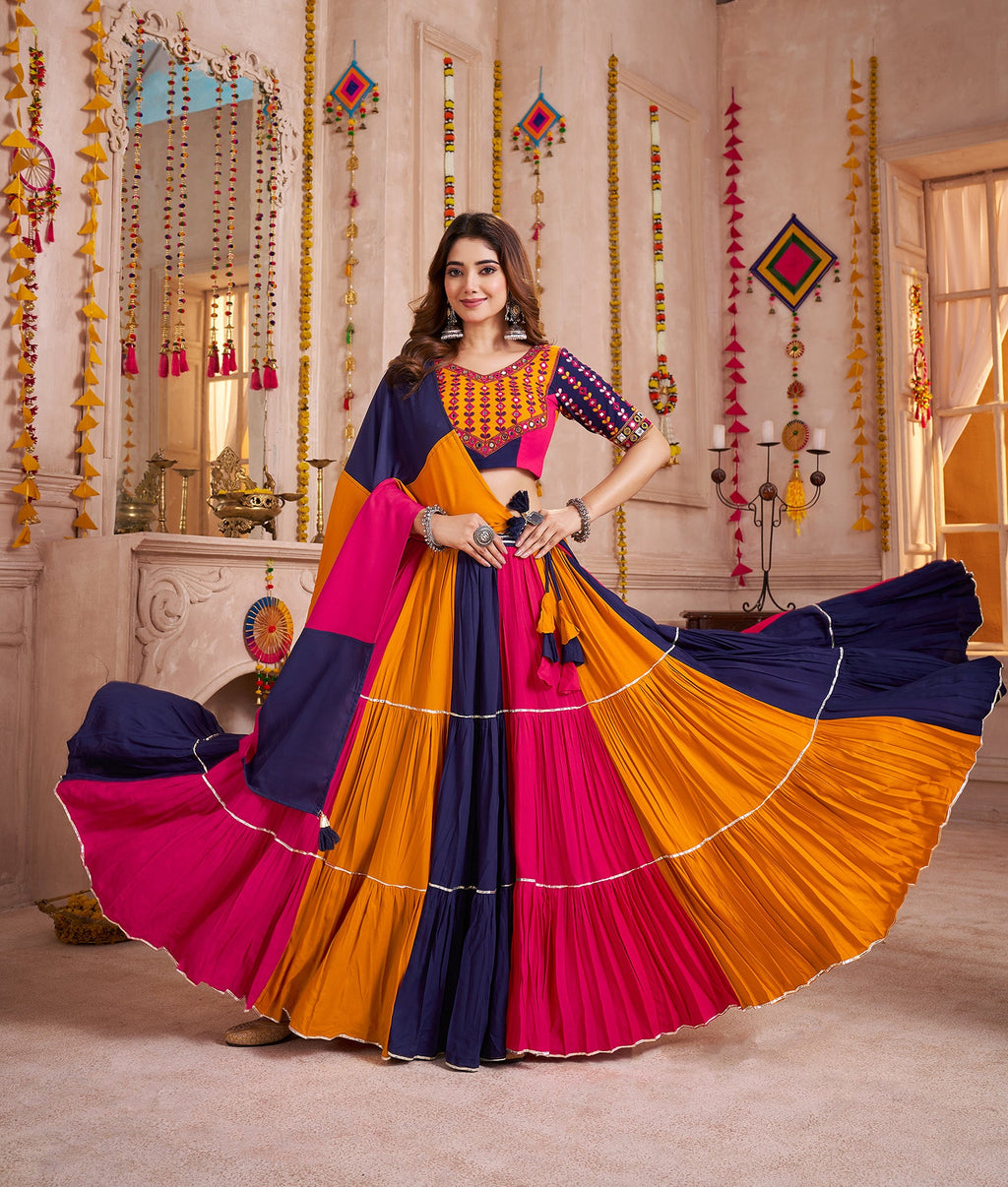 Monjolika Fashion Colorful Designer Viscose Cotton Navratri Chaniya Choli Set
