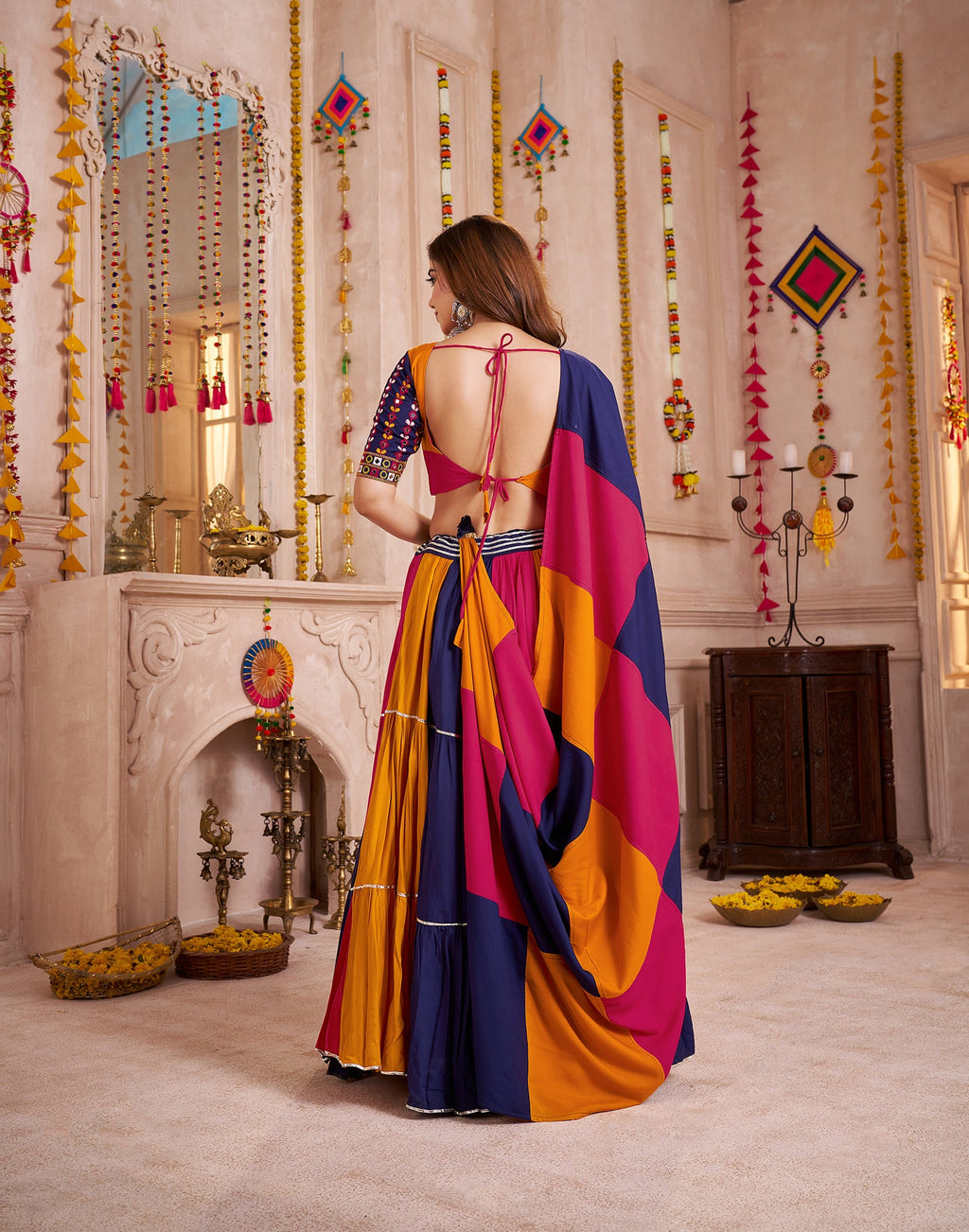Monjolika Fashion Colorful Designer Viscose Cotton Navratri Chaniya Choli Set