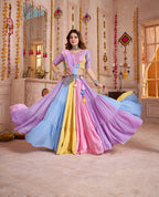 Monjolika Fashion Multicolor Viscose Cotton Navratri Chaniya Choli With Mirror Work - Distacart