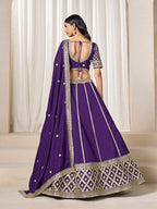 Monjolika Fashion Purple Art Silk Wedding Wear Lehenga Choli Set - Distacart