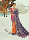 Monjolika Fashion Multicolor Embroidered Georgette Bandhej Designer Saree - Distacart