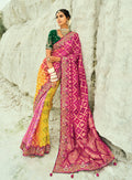 Monjolika Fashion Multicolor Embroidered Georgette Bandhej Designer Saree - Distacart