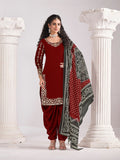 Monjolika Fashion Embroidered Chanderi Silk Maroon Mirror Work Salwar Kameez - Distacart