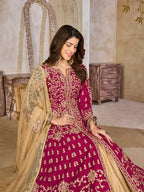 Monjolika Fashion Rani Pink Color Art Silk Embroidered Anarkali Salwar Kameez - Distacart