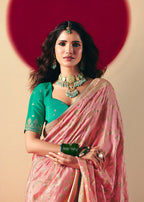 Monjolika Fashion Viscose Silk Light Pink Saree With Rich Zari Weaving & Designer Tassels - Distacart