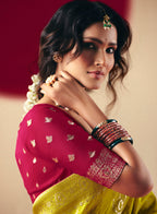 Monjolika Fashion Viscose Silk Pear Saree With Rich Zari Weaving & Designer Tassels - Distacart