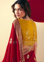 Monjolika Fashion Viscose Silk Red Saree With Rich Zari Weaving & Designer Tassels - Distacart